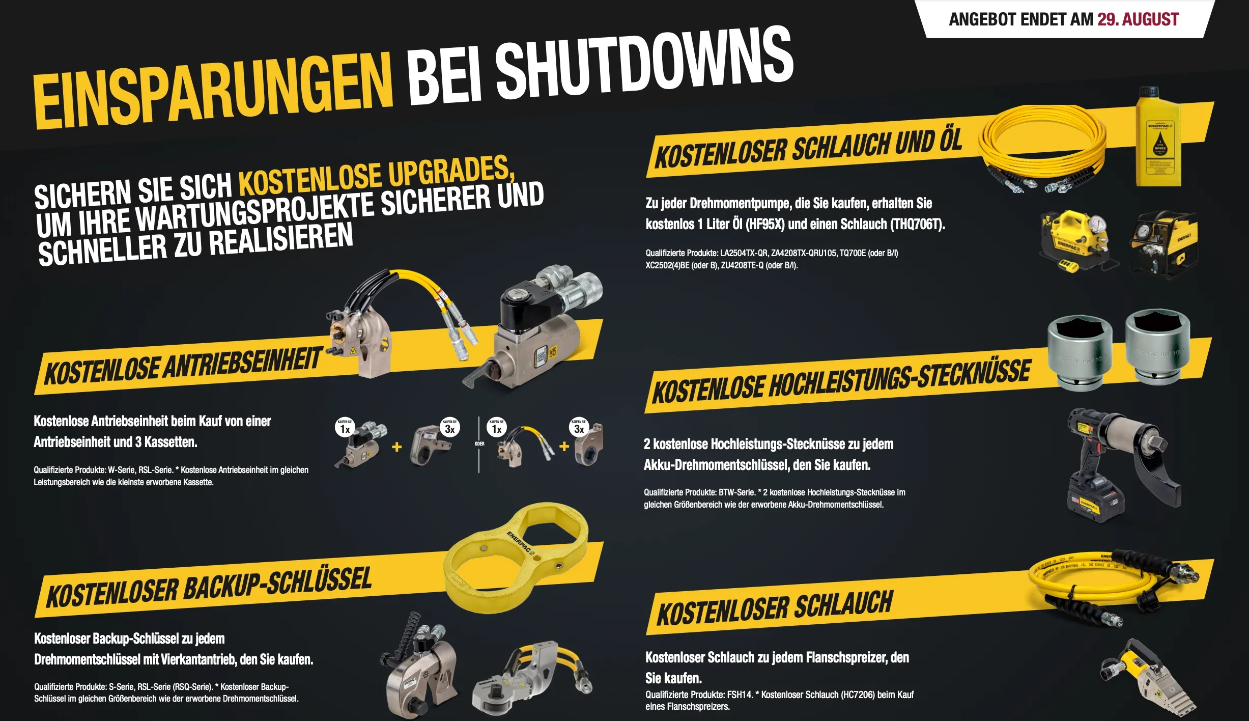 Enerpac Shutdown Aktion 2025 – Gratis Upgrades & Rabatte sichern | Partbase