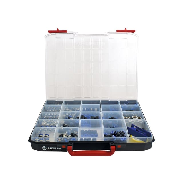 Riegler 148952 – Sortimentsbox 148952, Schnellsteckverbindungen »Blaue Serie«