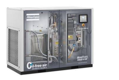 Atlas Copco 8153300390 Schraubenkompressor, drehzahlgeregelt, 400V/50Hz, wassereingespritzt, wassergekühlt, Kältetrockner integriert - Bild 3