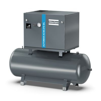 Atlas Copco 4116026313 Automan AC40 1-stufiger leiser Profi-Kolbenkompressor - 4 PS, 270 l Behälter - Bild 1