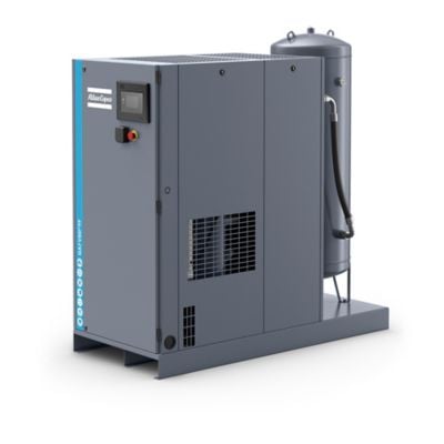 Atlas Copco 8153348110 GA7 VSDS 7kW Best-in-Class Drehzahlgeregelter öleingespritzter Schraubenkompressor mit integriertem Kältetrockner - 13bar, auf Behälter montiert - Bild 2