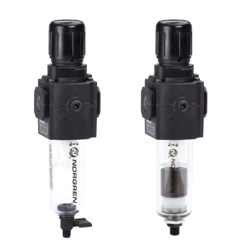 Norgren B73G-4GK-AT3-RMG Excelon Filterregler, G1/2, 40µm, 0.3-10 bar, automatische Entleerung, mit Manometer
