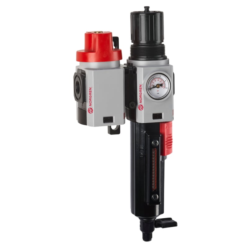 Norgren TB82-271A Excelon Plus Filterregler mit Absperrventil, 3/4 PTF, manueller Ablass