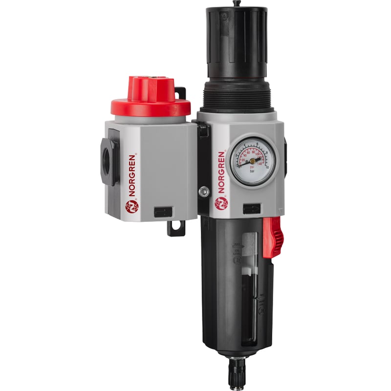 Norgren TB84-401G Excelon Plus Filterregler mit Absperrventil, G1/2, automatischer Ablass