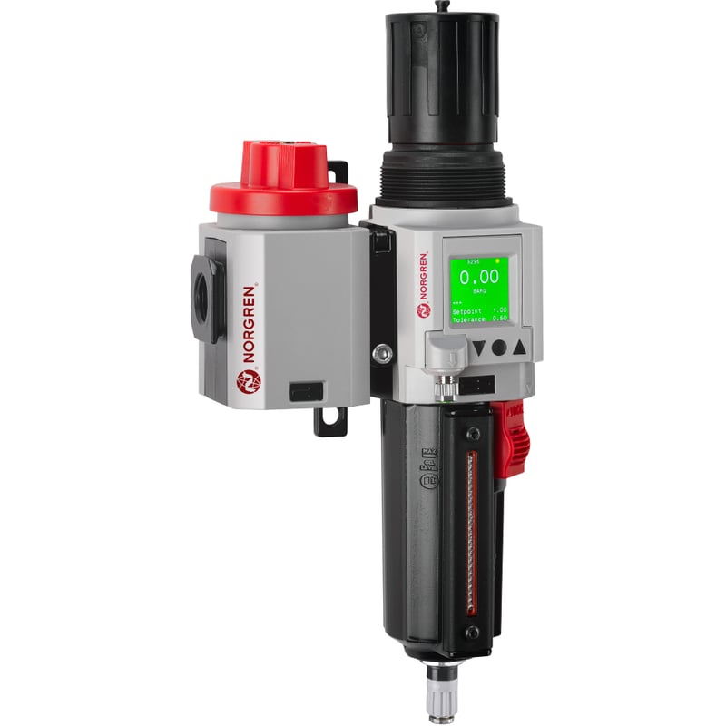 Norgren TB84-351AE Excelon Plus Filterregler mit Absperrventil, 3/8 PTF, automatischer Ablass, integrierter elektronischer Drucksensor