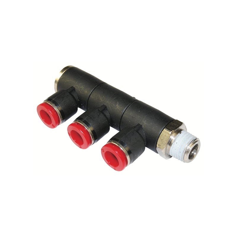 Norgren C0H511018 Pneufit C Schwenkverschraubung 3-fach (R-Gewinde), R1/8, 10mm