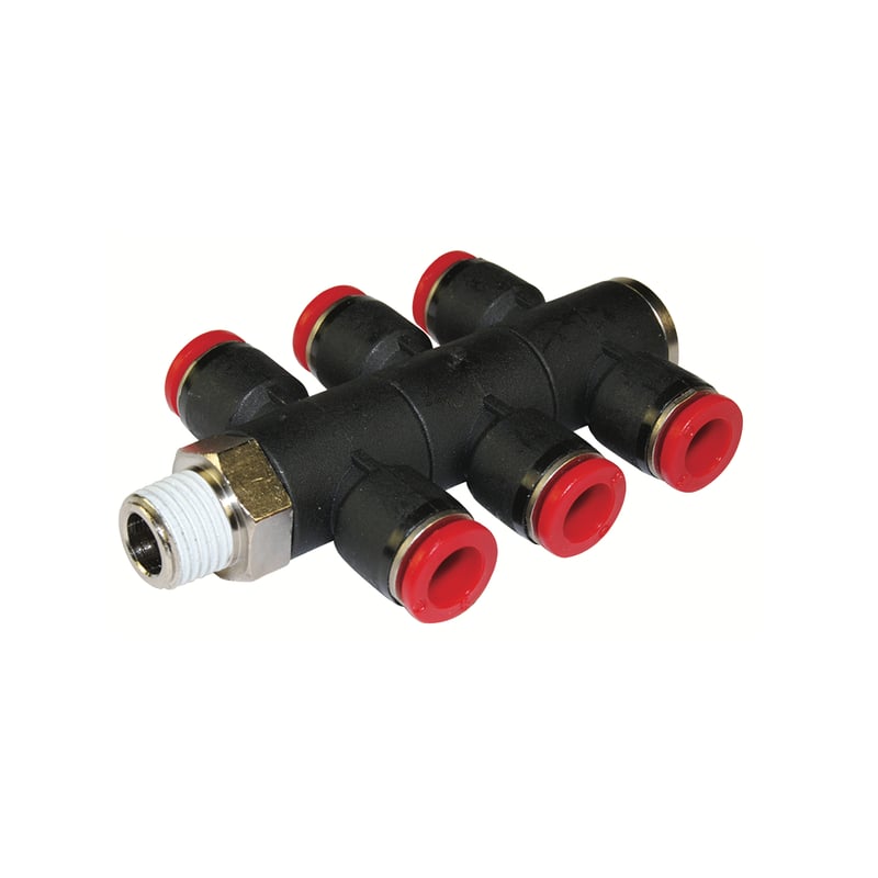 Norgren C0H710448 Pneufit C T-Verschraubung 3-fach (R-Gewinde), R1/2, 4mm