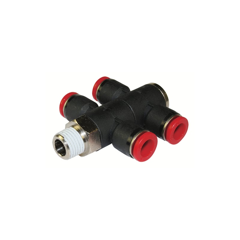 Norgren C0Q710418 Pneufit C T-Schwenkverschraubung 2-fach (R-Gewinde), R1/8, 4mm