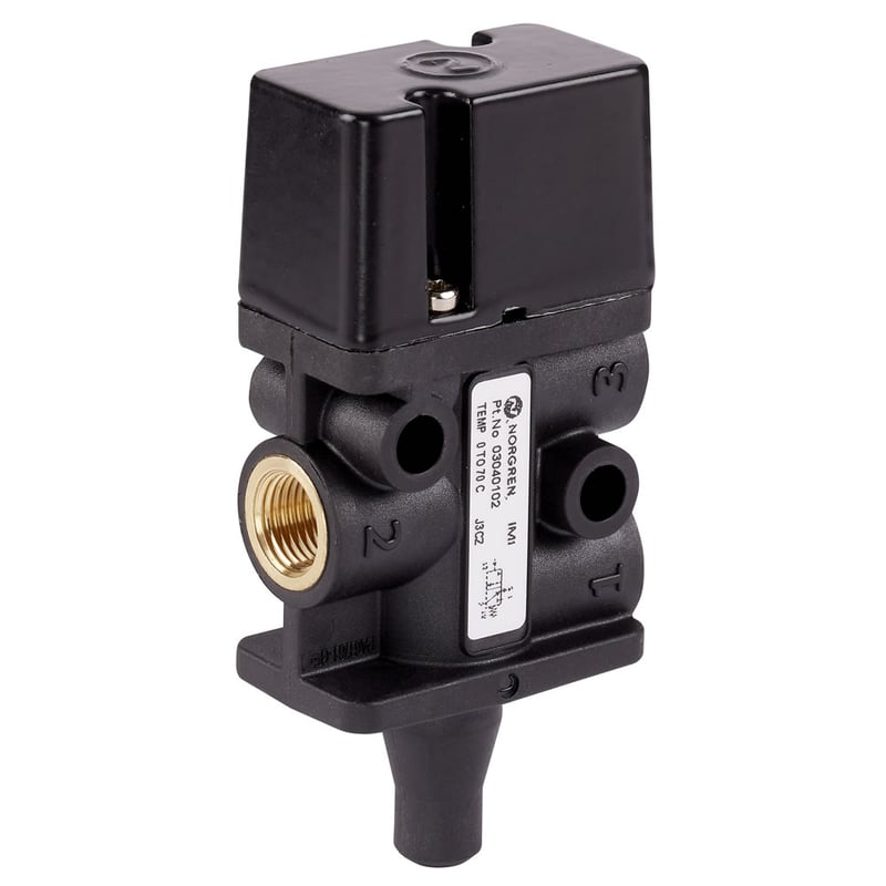 Norgren 03037002 Super X pneumatisch vorgesteuertes Ventil, G1/8, 3/2, Druckluft oder Vakuum / Federrückstellung