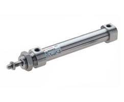 Norgren KM/8021/M/15 ISO Rundzylinder (Edelstahl), doppeltwirkend, side port, threaded end, 20mm Durchmesser, 15mm Hub