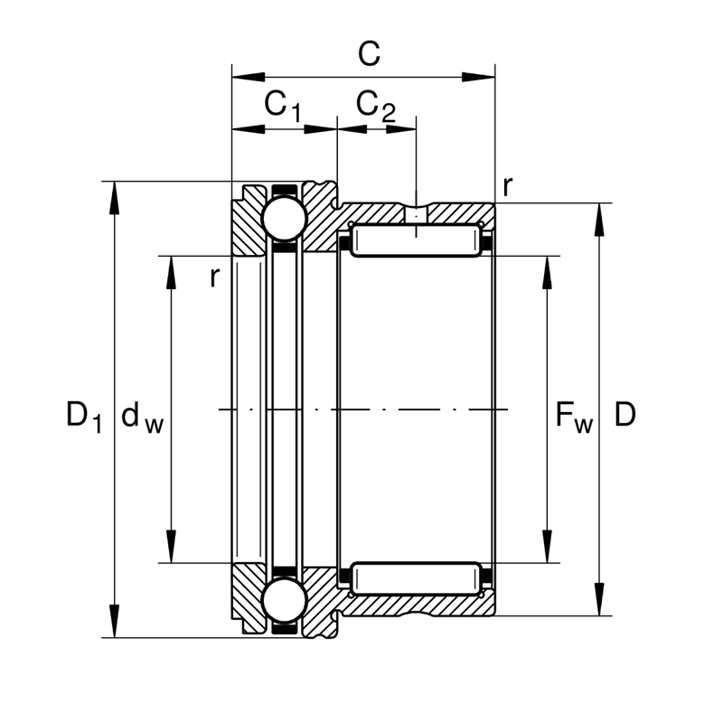 INA NKX25-XL Nadel-Axialkugellager - Bild 2