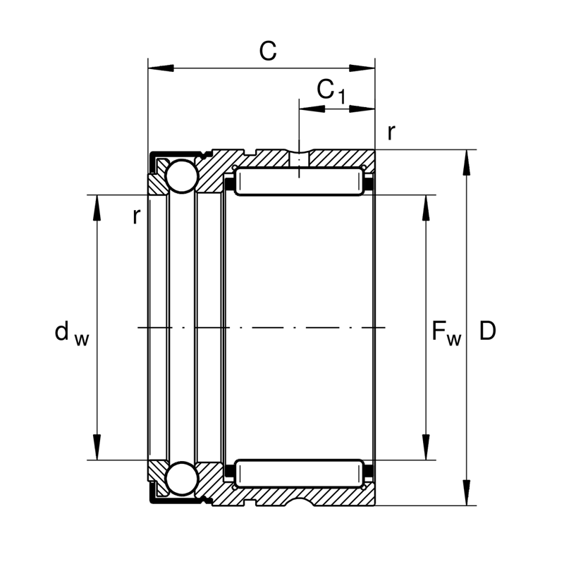 INA NX7-Z-TV-XL Nadel-Axialkugellager - Bild 3