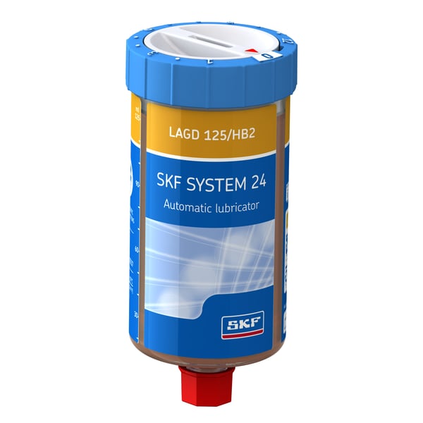 SKF LAGD 125/HB2 SKF SYSTEM 24, gasaangedreven automatische enkelpuntssmeerder, 125 ml, gevuld met vet LGHB 2 - Bild 1