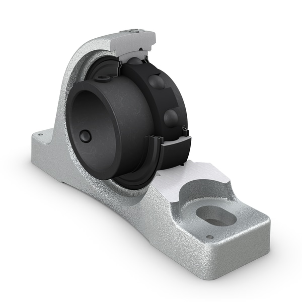SKF SY 50 TF/VA228 Stehlager-Kugellagereinheit mit breitem Innenring und Gewindestiftbefestigung, für hohe Temperaturen, Gusseisen, ISO-Normen - Bild 1