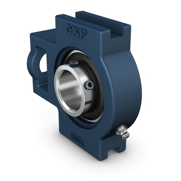 SKF UCT 214 Spannlagerkopf-Graugussgehäuse-Einheit mit Spannkugellager, Gewindestiftbefestigung und breiter ausgeführtem Innenring, JIS - Bild 1