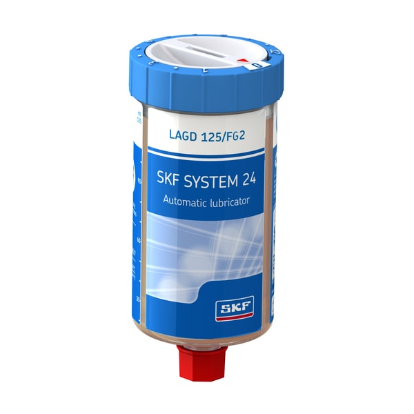 SKF LAGD 125/FG2 SYSTEM 24, gasdrevet automatisk enkeltpunktssmører, 125 ml, fyldt med fedt LGFG 2 - Bild 1