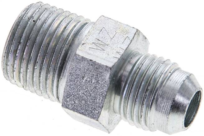 Partbase DN 38 NPT-9/16 Doppelnippel NPT 3/8"-UNF 9/16"-18(JIC), Stahl verzinkt