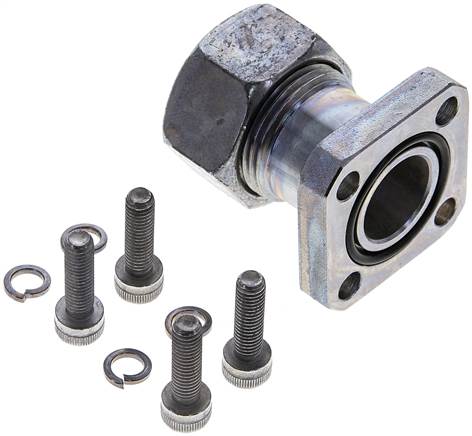 Partbase BFG 22L/LK40 Gerade Flanschverschraubung Pumpenflansch LK 40, 22 L (M30x2)