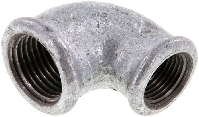 Partbase W 1238 ST 90°-Winkel Rp 1/2"-Rp 3/8", Temperguss verzinkt