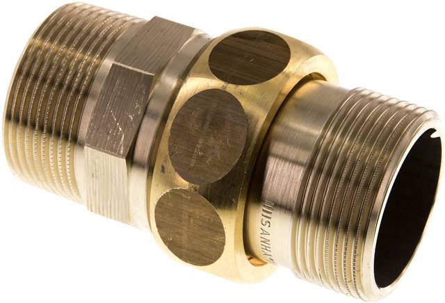 Partbase DNT 112112 F MS Doppelnippel trennbar R 1-1/2" flach dichtend,Messing