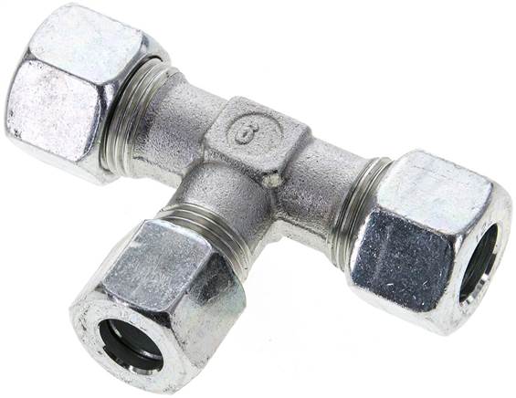 Partbase TR 12/10/12 L T-Schneidringverschraubung 12 L (M18x1,5)-10 L (M16x1,5)-12 L (M18x1,5), Stahl verzinkt