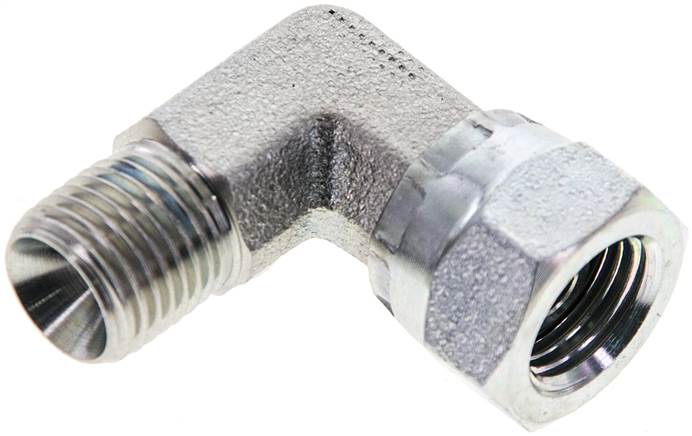 Partbase WE 14 HD 90°-Einschraubwinkel, 60°-Kegel, G 1/4", Stahl verzinkt