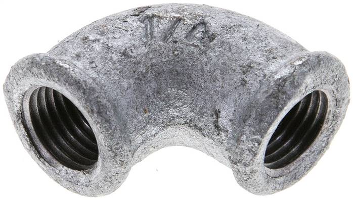 Partbase W 14 ST 90°-Winkel Rp 1/4"-Rp 1/4", Temperguss verzinkt
