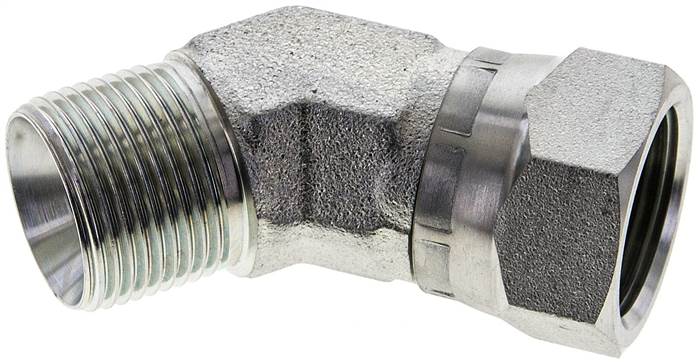 Partbase WE 3445 HD 45°-Einschraubwinkel, 60°-Kegel, G 3/4", Stahl verzinkt