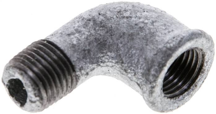 Partbase WE 14 ST 90°-Einschraubwinkel Rp 1/4"(IG)-R 1/4"(AG), Temperguss verzinkt