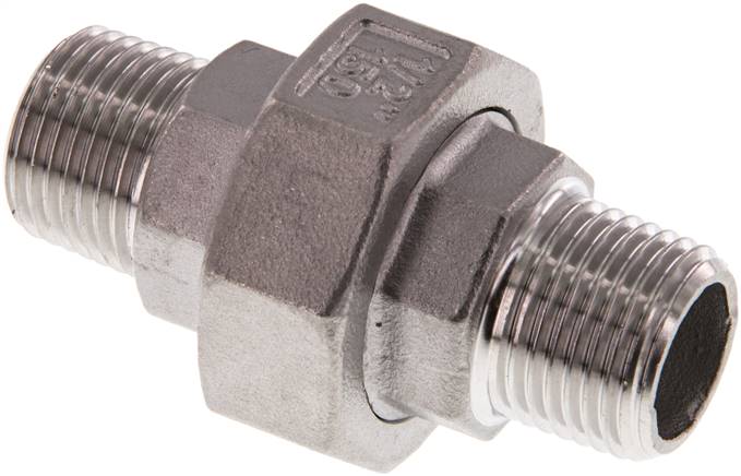 Partbase DNT 1212 F ES Doppelnippel trennbar R 1/2" flach dichtend,1.4408