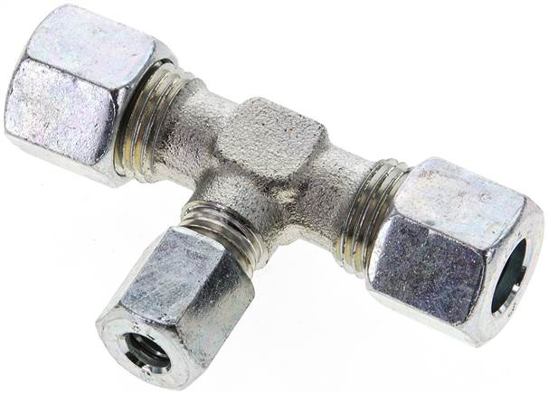 Partbase TR 10/6/10 L T-Schneidringverschraubung 10 L (M16x1,5)-6 L (M12x1,5)-10 L (M16x1,5), Stahl verzinkt