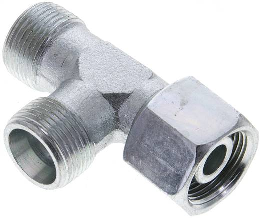 Partbase XEL 14 S Einstellb. L-Schneidringverschraubung 14 S (M22x1,5), ohne Mutter & Schneidring, Stahl verzinkt