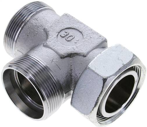 Partbase XEL 42 L Einstellb. L-Schneidringverschraubung 42 L (M52x2), ohne Mutter & Schneidring, Stahl verzinkt
