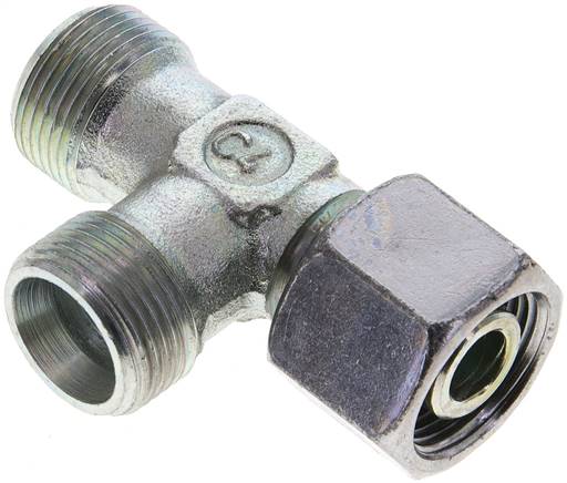 Partbase XEVL 14 S Einstellb. L-Schneidringverschraubung 14 S (M22x1,5), ohne Mutter & Schneidring, Stahl verzinkt