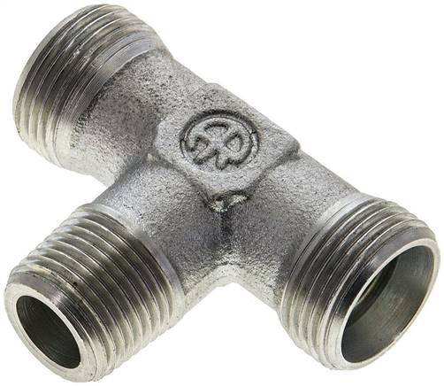 Partbase XTE 15 LM T-Schneidringverschraubung M 18x1,5 (konisch)-15 L (M22x1,5), ohne Mutter & Schneidring, Stahl verzi