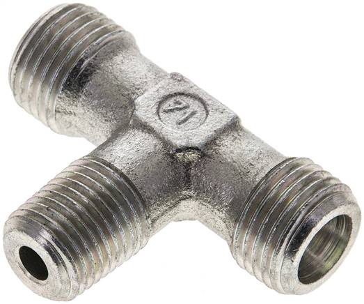 Partbase XTE 8 SR T-Schneidringverschraubung R 1/4"-8 S (M16x1,5), ohne Mutter & Schneidring, Stahl verzinkt