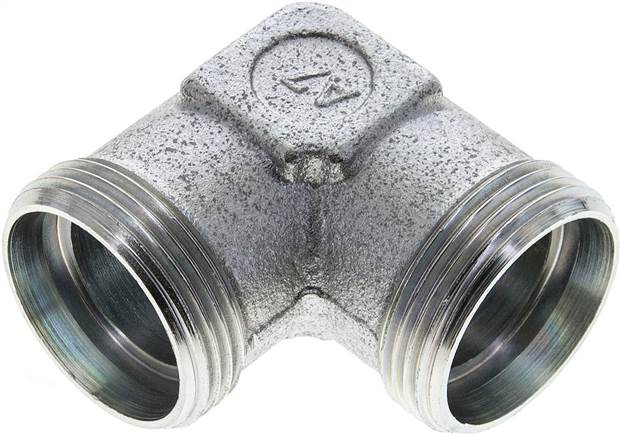 Partbase XW 28 L Winkel-Schneidringverschraubung 28 L (M36x2), ohne Mutter & Schneidring, Stahl verzinkt