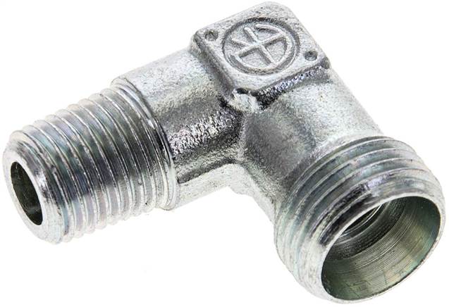 Partbase XWE 12 LR 1/4 Winkel-Schneidringverschraub. R 1/4"-12 L (M18x1,5), ohne Mutter & Schneidring, Stahl verzinkt