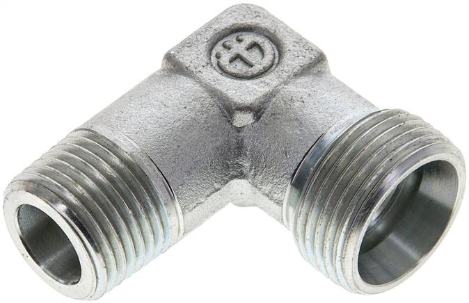 Partbase XWE 15 LM Winkel-Schneidringverschraub. M 18x1,5 (konisch)-15 L (M22x1,5), ohne Mutter & Schneidring, Stahl ve