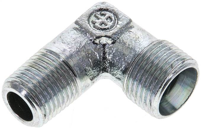 Partbase XWE 8 LLM Winkel-Schneidringverschraub. M 10x1 (konisch)-8 LL (M12x1), ohne Mutter & Schneidring, Stahl verzin