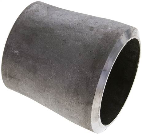 Partbase R88,980/76KST Reduzierstück 88,9x8,0mm - 76,1x7,1mm, P235GH-TC1 Stahl schwarz nahtlos