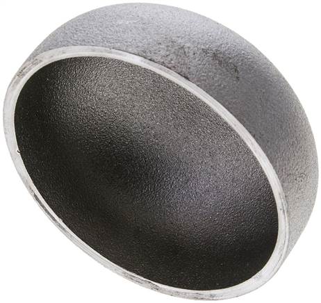 Partbase VK76,129 ST Rohrkappe 76,1x2,9mm, P265GH Stahl schwarz, EN 10253 Typ B (DIN 2617)