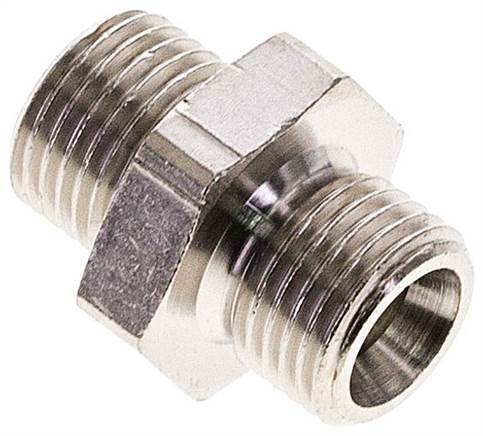 Partbase DN 1818 MSV Doppelnippel G 1/8"-G 1/8", Messing vernickelt