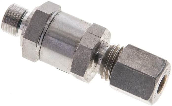 Partbase RHV 6 LR NC Hydraulik-Rückschlagventil 6 L (M12x1,5)-G 1/8", Klemmring 1.4571 (NC)