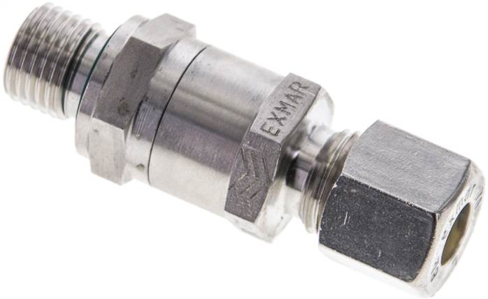 Partbase RHV 8 LR NC Hydraulik-Rückschlagventil 8 L (M14x1,5)-G 1/4", Klemmring 1.4571 (NC)
