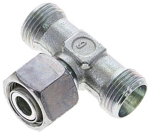 Partbase XEVT 12 L Einstellb. T-Schneidringverschraubung 12 L (M18x1,5), ohne Mutter & Schneidring, Stahl verzinkt