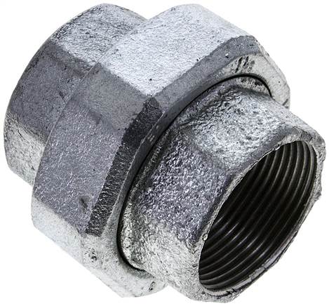 Partbase DNT 112112 IF ST Verschraubung flach dichtend Rp 1-1/2" (IG),Temperguss verzinkt