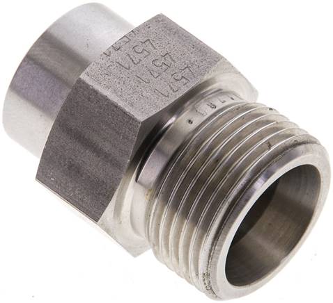 Partbase XAS 14 S ES Gerade Anschweißverschraubung 14 S (M22x1,5), ohne Mutter & Schneidring, 1.4571