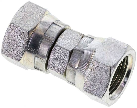 Partbase GV 38 Gerader Verbinder 60°-Konus, G 3/8"-G 3/8", Stahl verzinkt