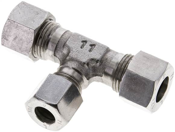 Partbase TR 12/10/12 L ES T-Schneidringverschraubung 12 L (M18x1,5)-10 L (M16x1,5)-12 L (M18x1,5), 1.4571